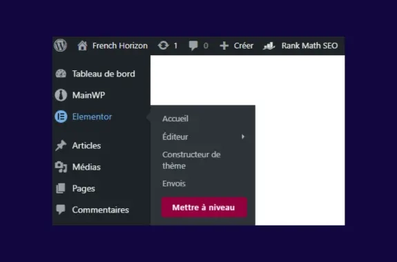 desactiver mettre a niveau elementor
